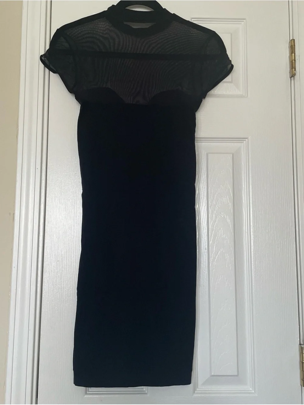Bebe Y2K Black‎ Mesh Yoke Bodycon Dress P/S